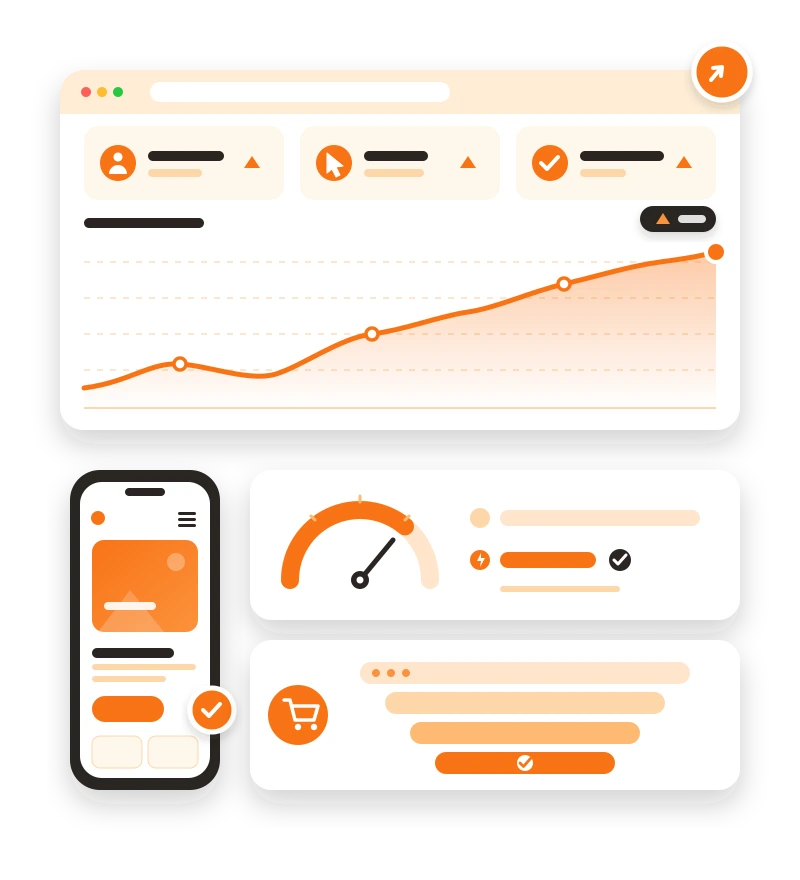 Analytics dashboard showing website conversion growth after a professional website redesign